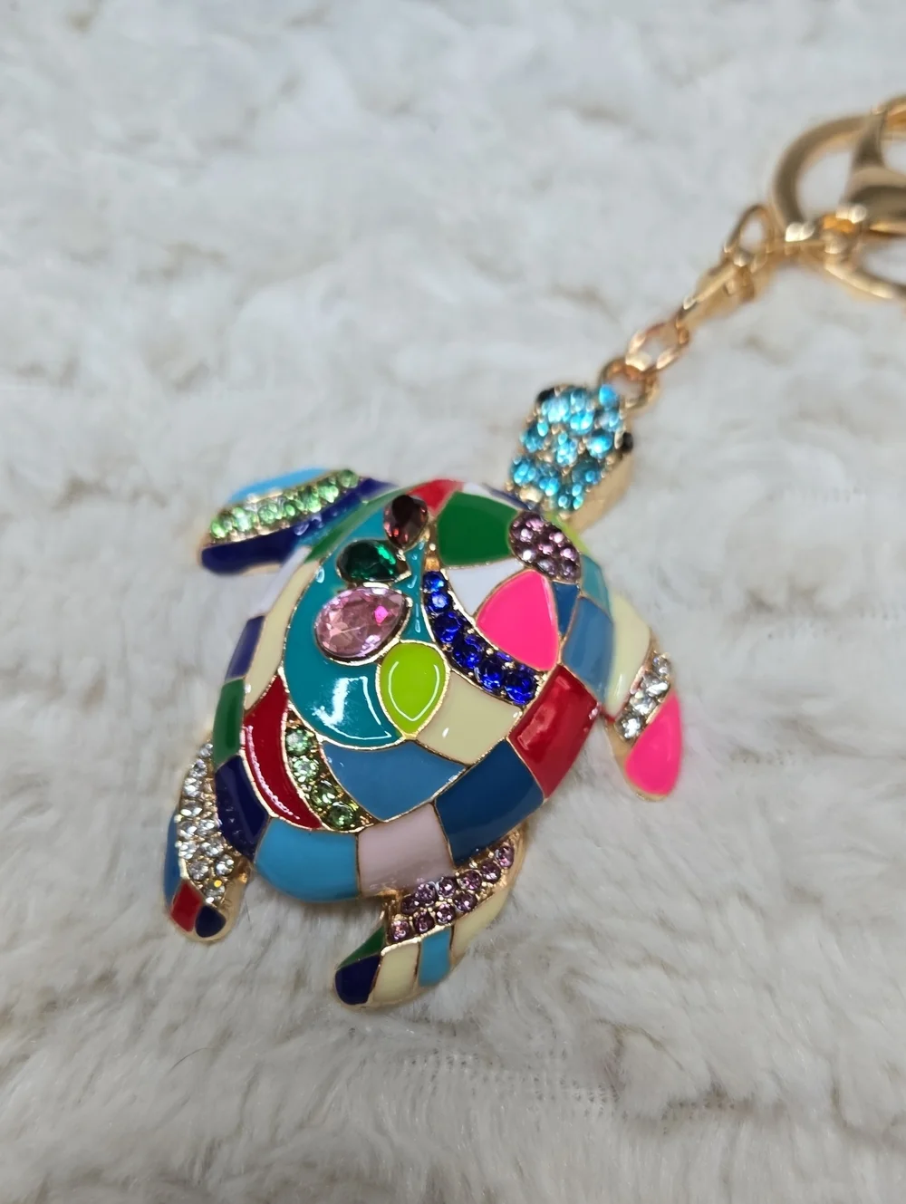 Multicolor Turtle Keychain Charm - Women Accessories
